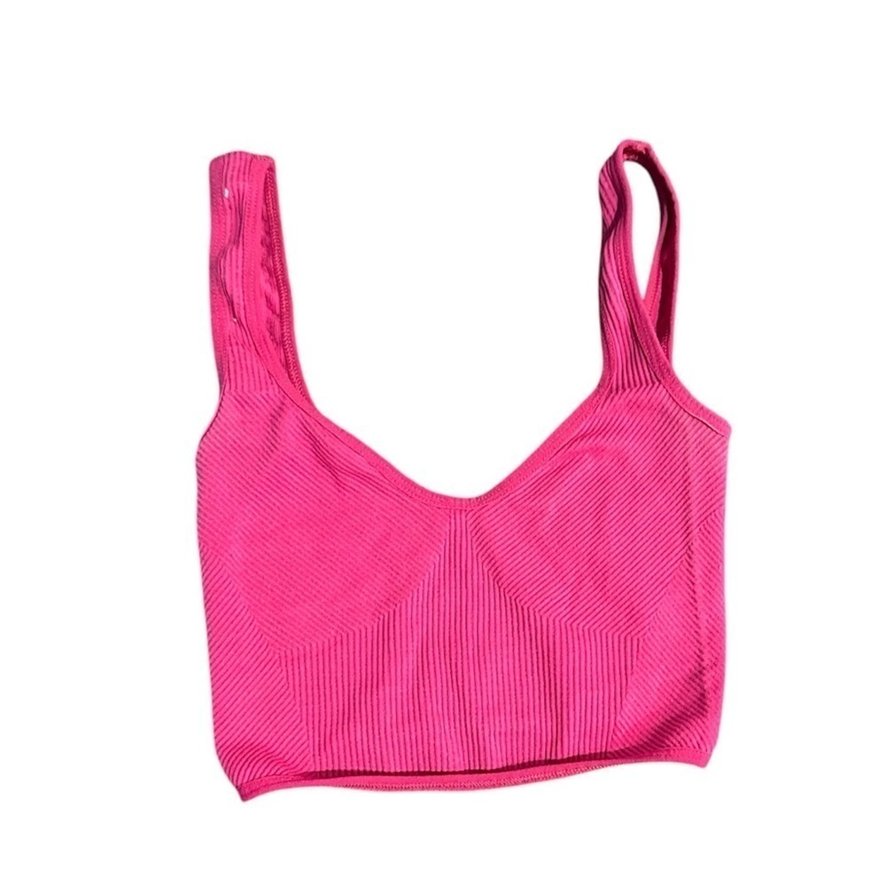Out From Under Hot Pink Ribbed Tank Top Bra XS